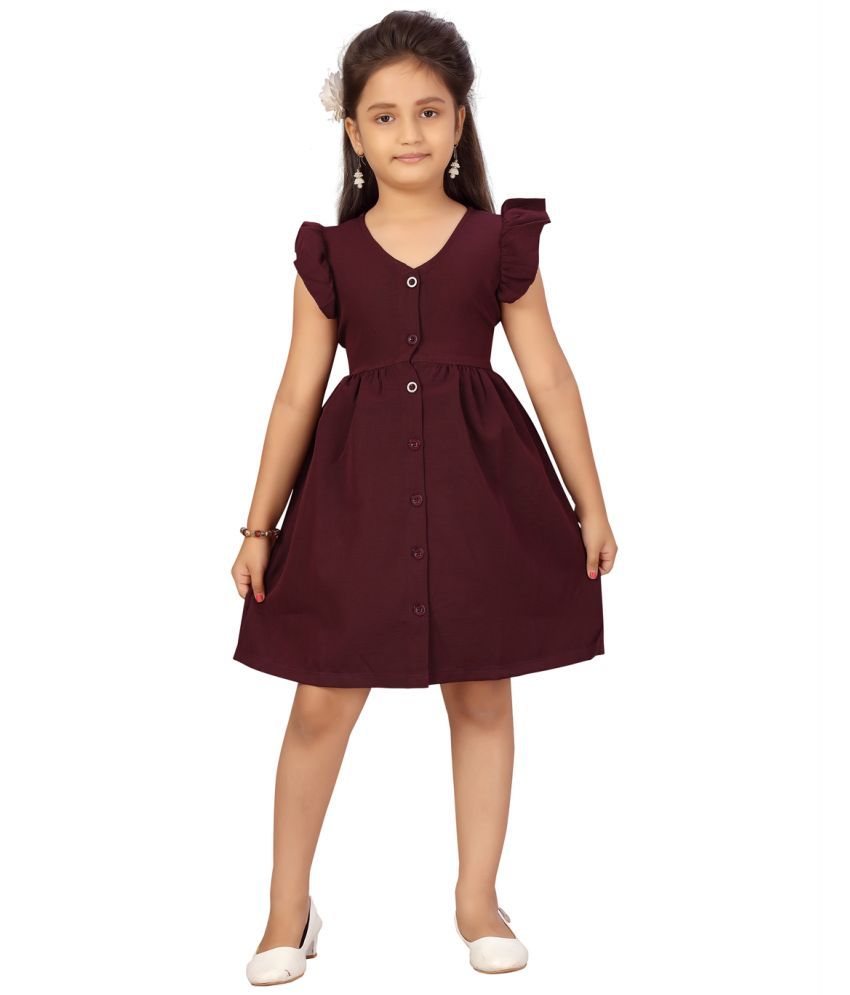     			Aarika Purple Silk Girls Skater Dress ( Pack of 1 )