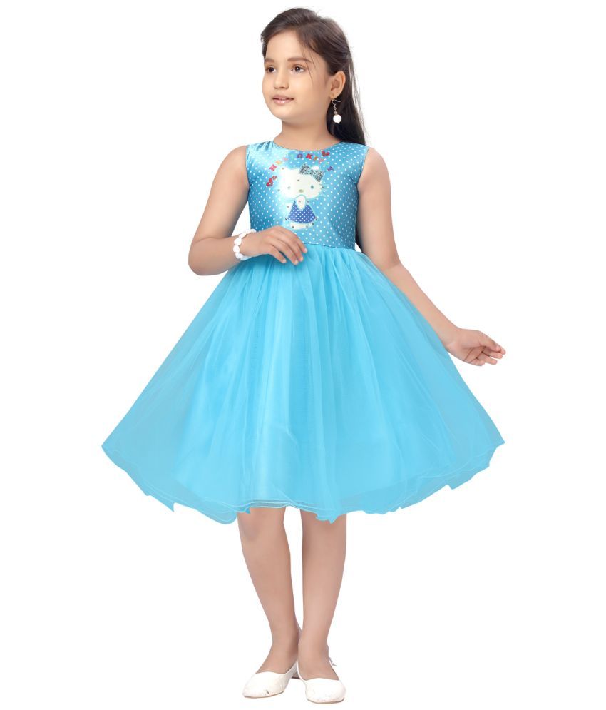     			Aarika Turquoise Nylon Girls Fit And Flare Dress ( Pack of 1 )