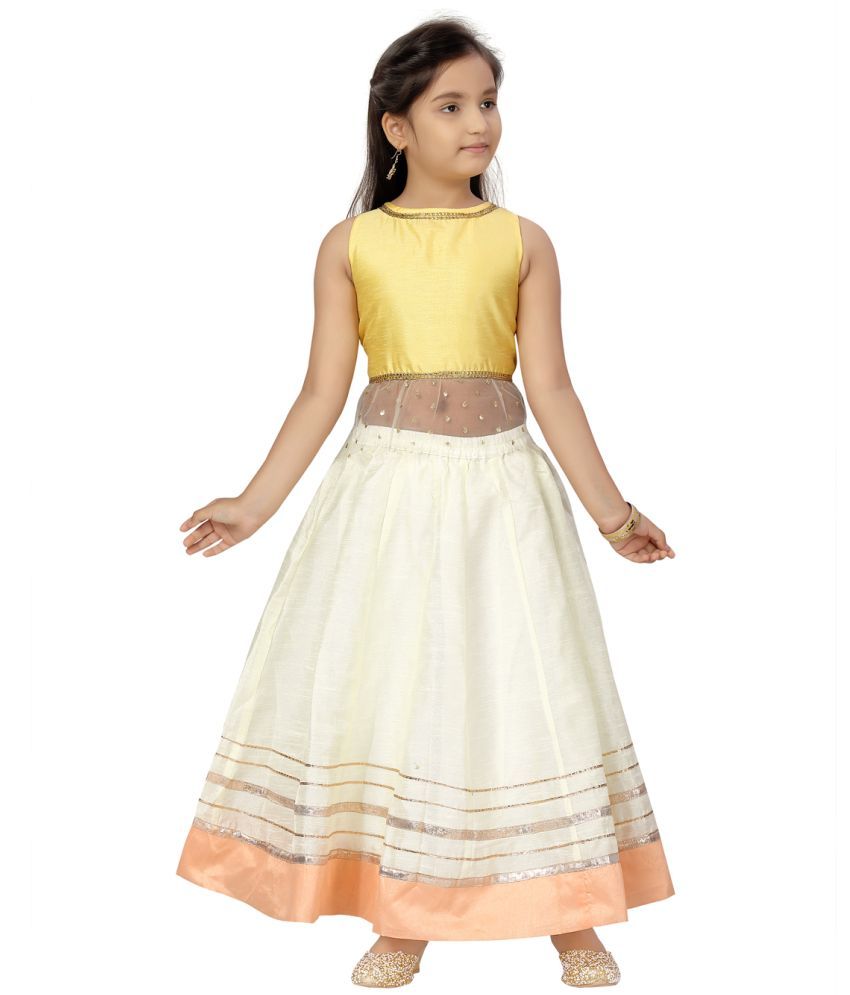     			Aarika Silk Lehenga Choli Set For Girls ( Pack of 1 , Yellow )