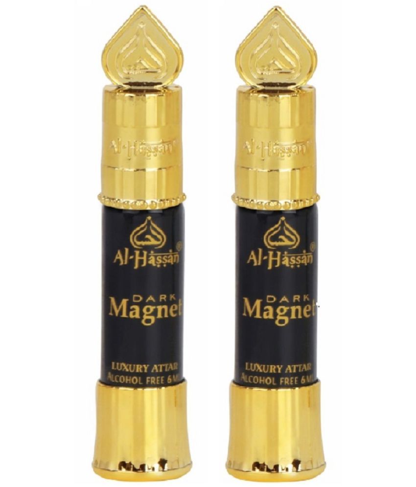     			Al - Hassan Dark Magnet Attar For Men & Women Alcohol-free ittar Roll on 6 ml (Pack of 2)