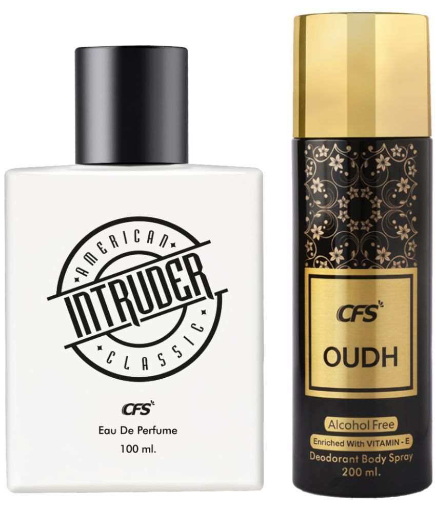     			CFS Intruder White 100ml EDP Long Lasting Perfume & Oudh Black 200ml Deodorant Body Spray