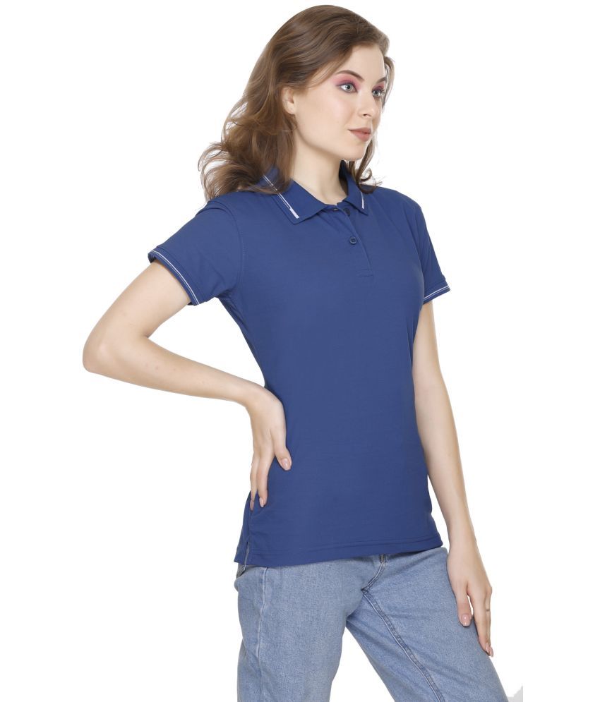     			Elpida Blue Cotton Regular Fit Women's T-Shirt ( Pack of 1 )