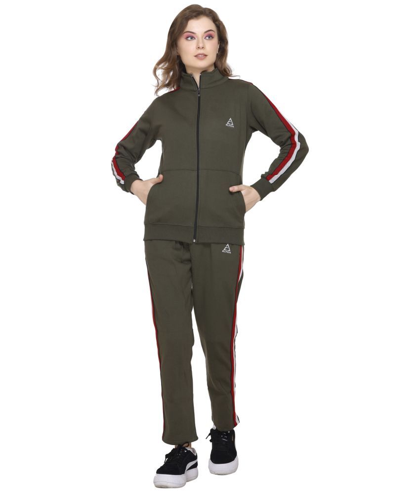     			Elpida Olive Green Cotton Striped Tracksuit - Pack of 1