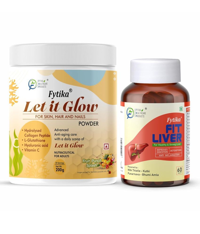     			Fytika Let it Glow Fruit Punch, Collagen Powder-200G + Fytika Fit Liver (Liver Detox Supplement)-60 Tabs