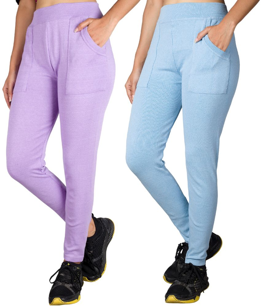     			KARARO JEGGINGS - Cotton Blend Skinny Fit Lavender Women's Jeggings ( Pack of 2 )