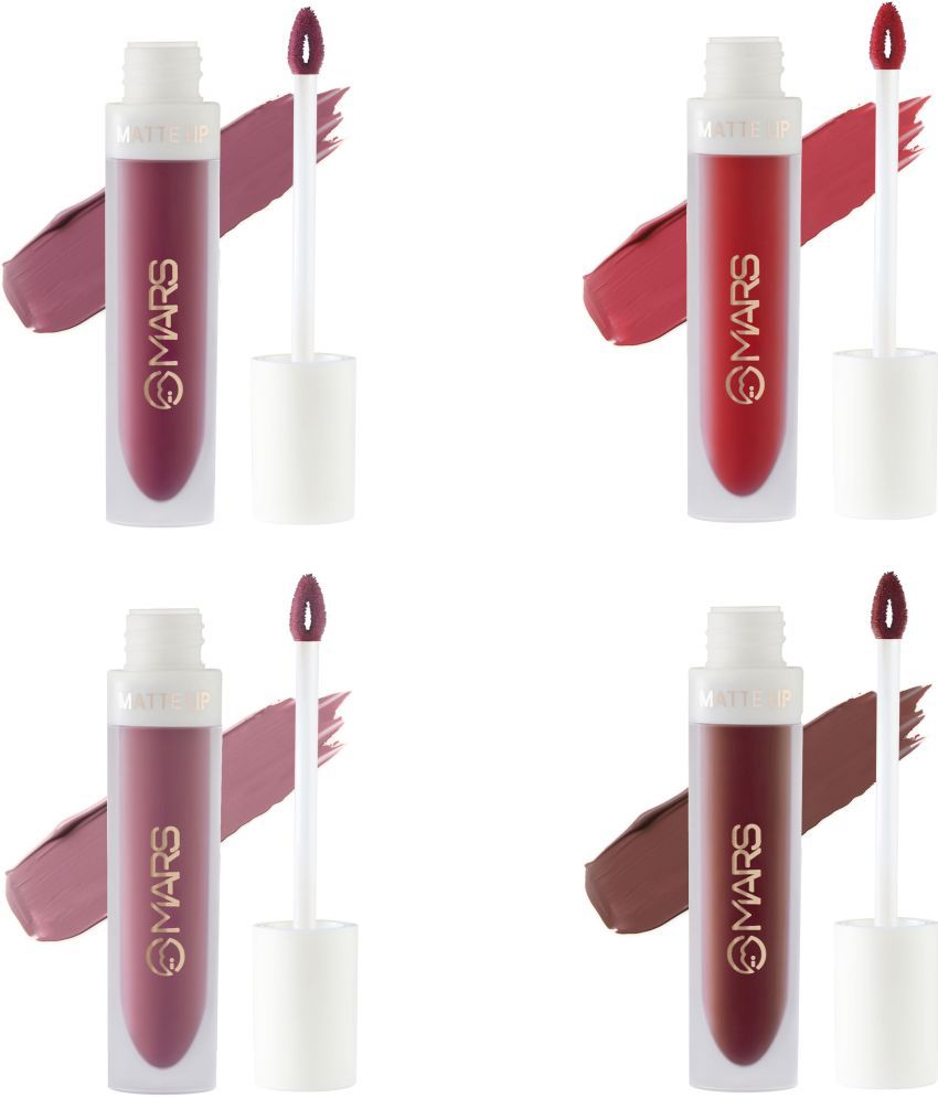     			MARS Smudge Proof Long Lasting Liquid Lipstick Pack Of 4 (Shade-09+10+11+12)