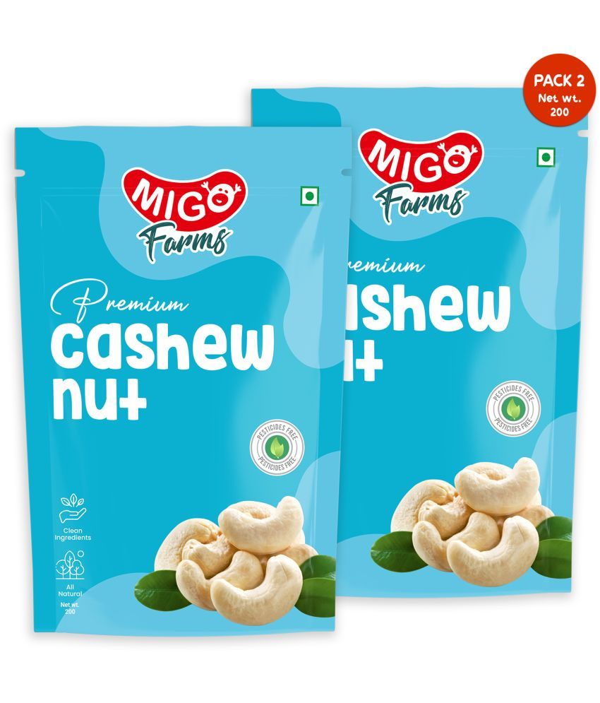     			Migo Farms 100% Natural Premium Whole Cashews Nutritious & Delicious Gluten Free Kaju (2 x 200 g)