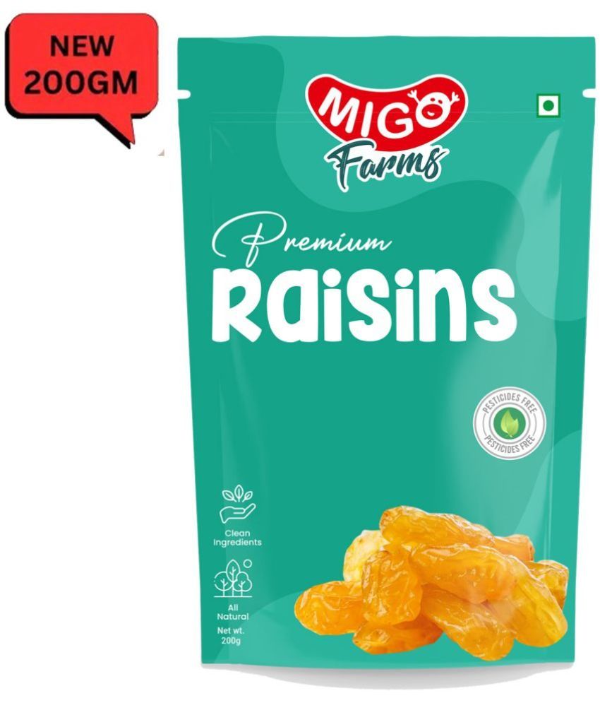     			Migo Farms Premium Seedless Green Dried Grapes Healthy & Nutritious Raisins Kishmish (200g)