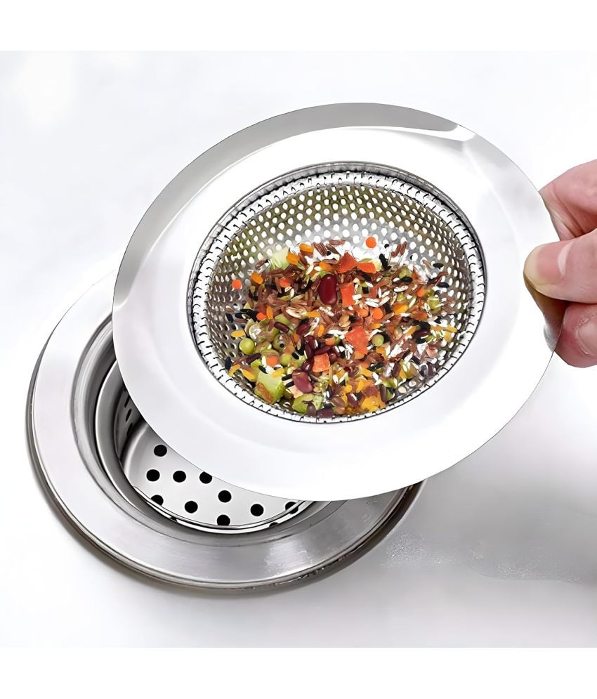     			RAMDEV ENTERPRISE Stainless Steel Kitchen Strainer, Sink Jali, Sink Drain Filter Jali, Waste Coupling (11 cm) (1).