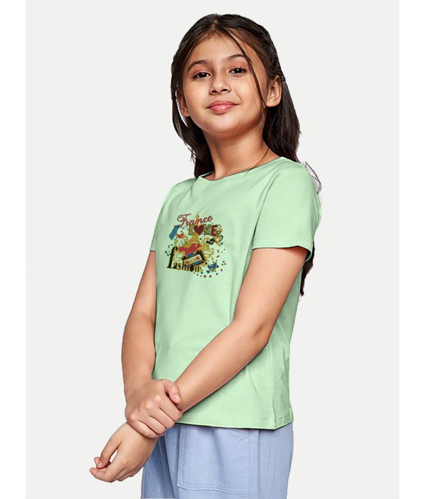     			Radprix Green Cotton Girls T-Shirt ( Pack of 1 )