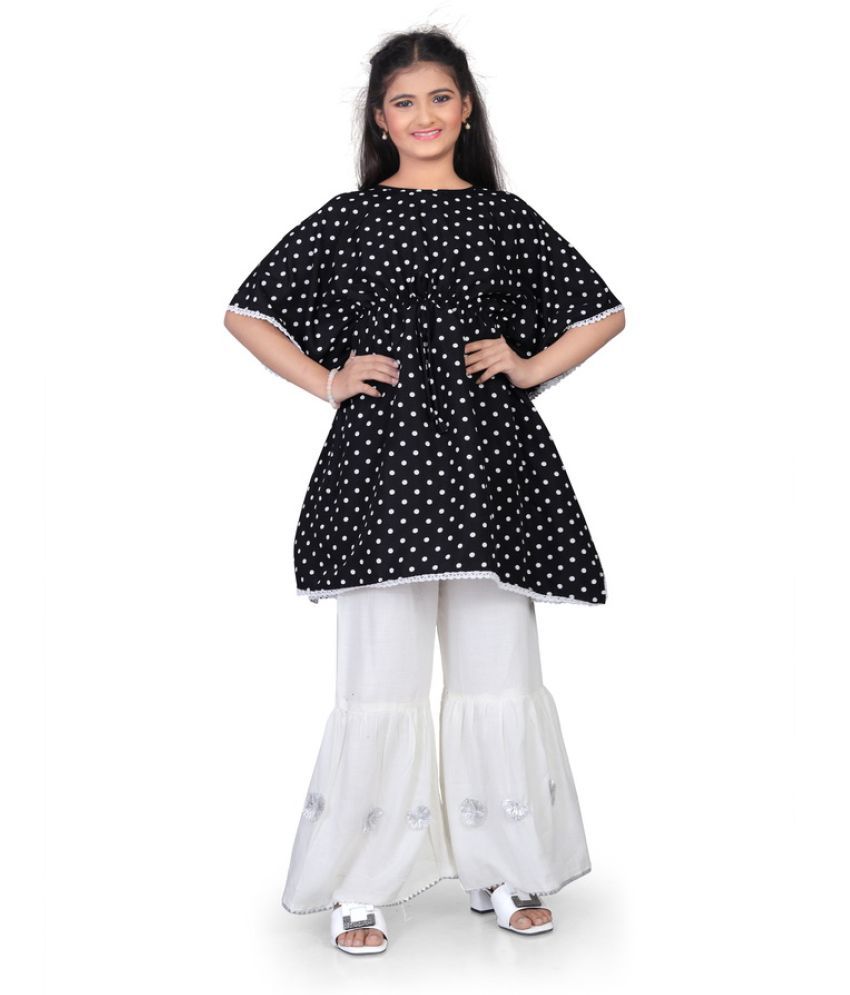     			SELVIFAB Black Crepe Girls Kurta and Sharara Set ( Pack of 1 )