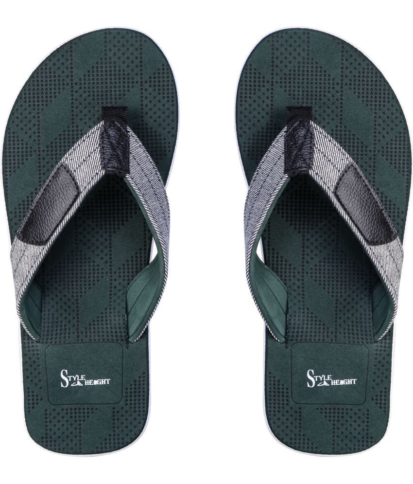     			STLYE HEIGHT Green Men's Thong Flip Flop