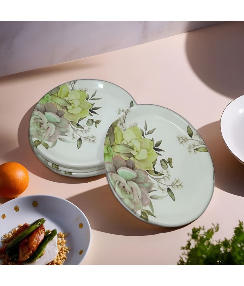     			kitchrox 6 Pcs Melamine Multi Color Quarter Plate