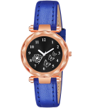 KIARVI GALLERY Blue Leather Analog Womens Watch