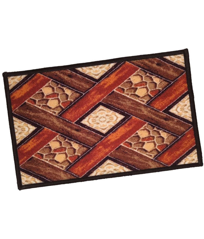     			ADIRNY - Anti-skid Polycotton Door Mat ( 59 X 39 cm ) Single - Brown