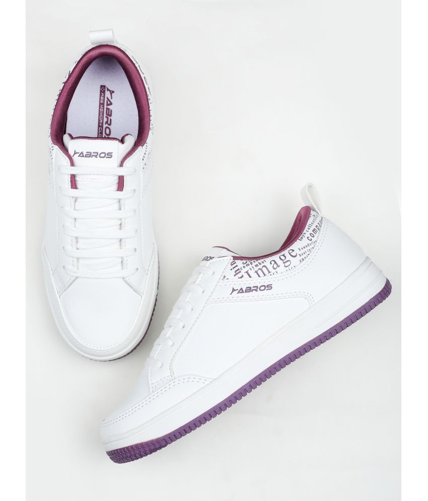     			Abros White Women's Sneakers