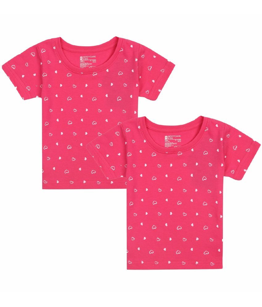     			Bodycare Pack of 2 Girls Cotton Blend T-Shirt ( Fluorescent Pink )