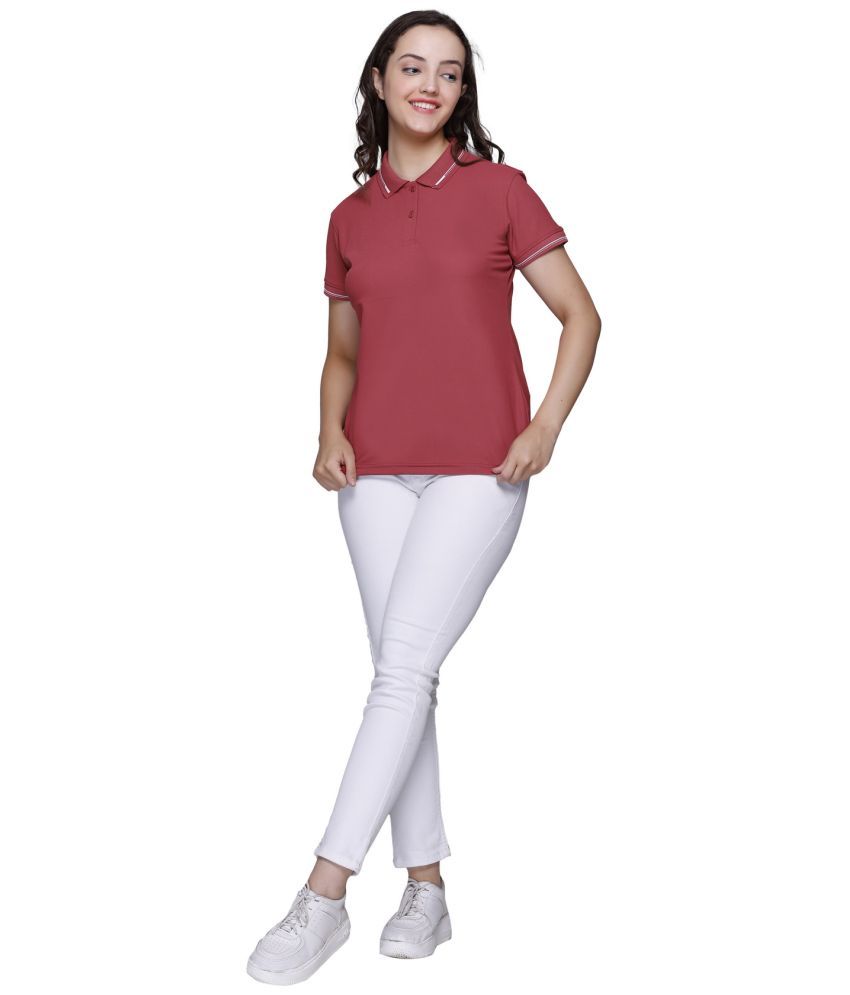     			Elpida Orange Cotton Blend Regular Fit Women's T-Shirt ( Pack of 1 )