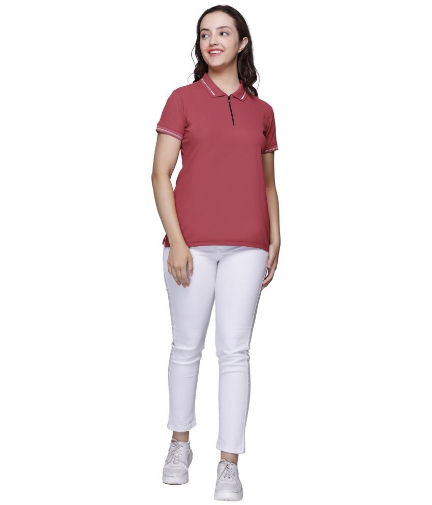     			Elpida Orange Cotton Blend Regular Fit Women's T-Shirt ( Pack of 1 )