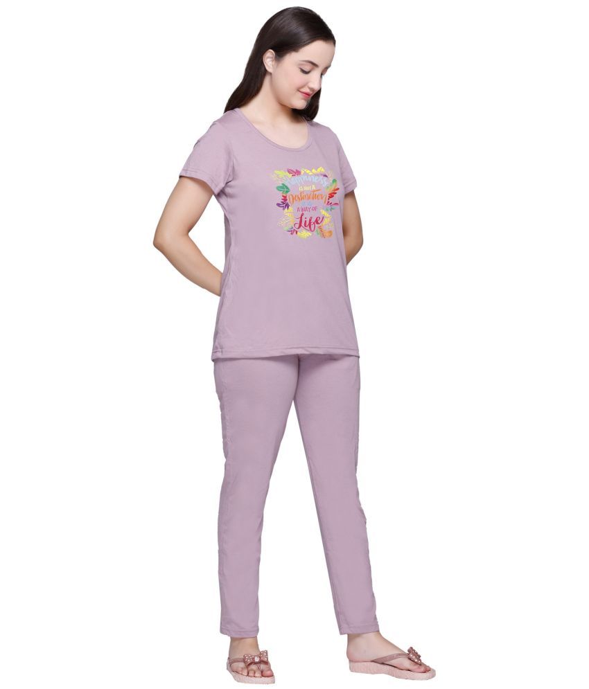     			Elpida Pink Cotton Printed Tracksuit - Pack of 1