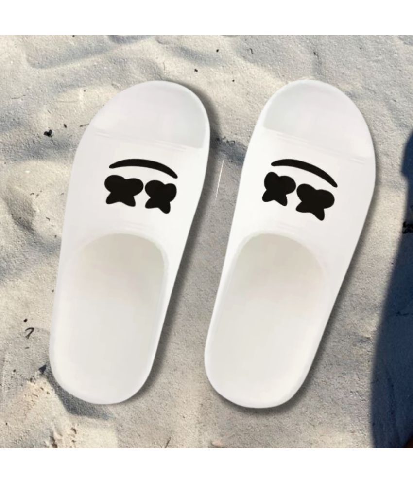     			Jootiyapa White Men's Slide Flip Flop