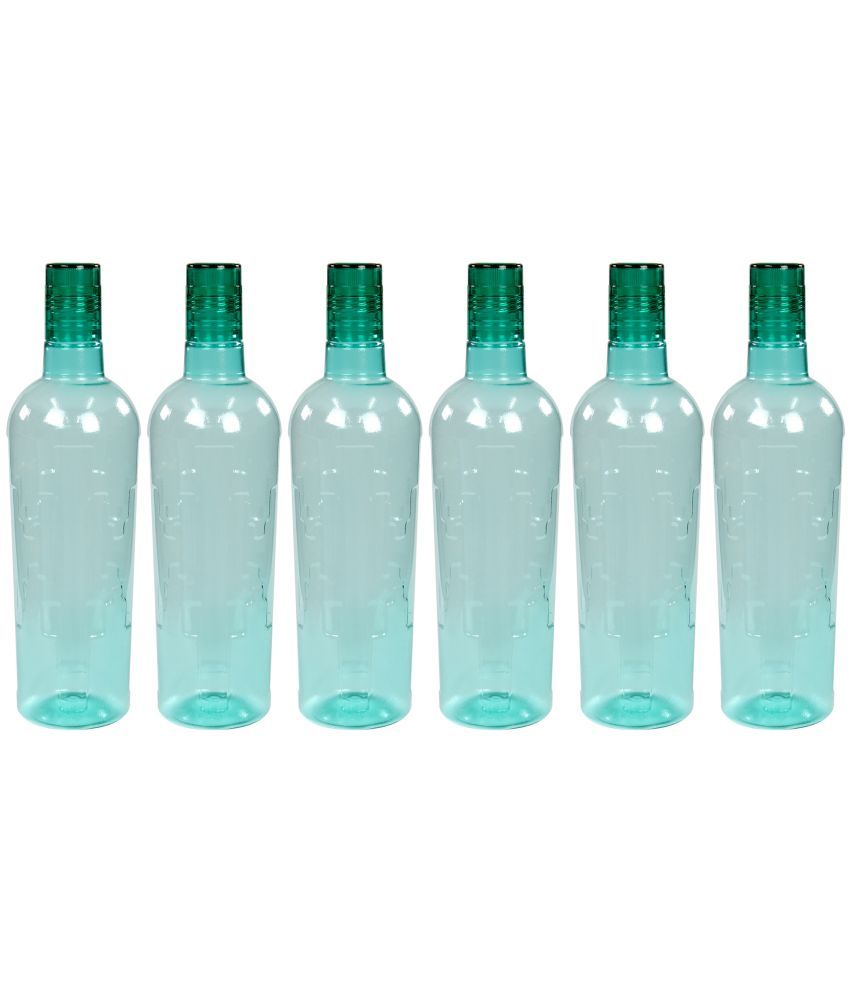     			PearlPet Green Plastic Water Bottle 1000 mL ( Set of 6 )