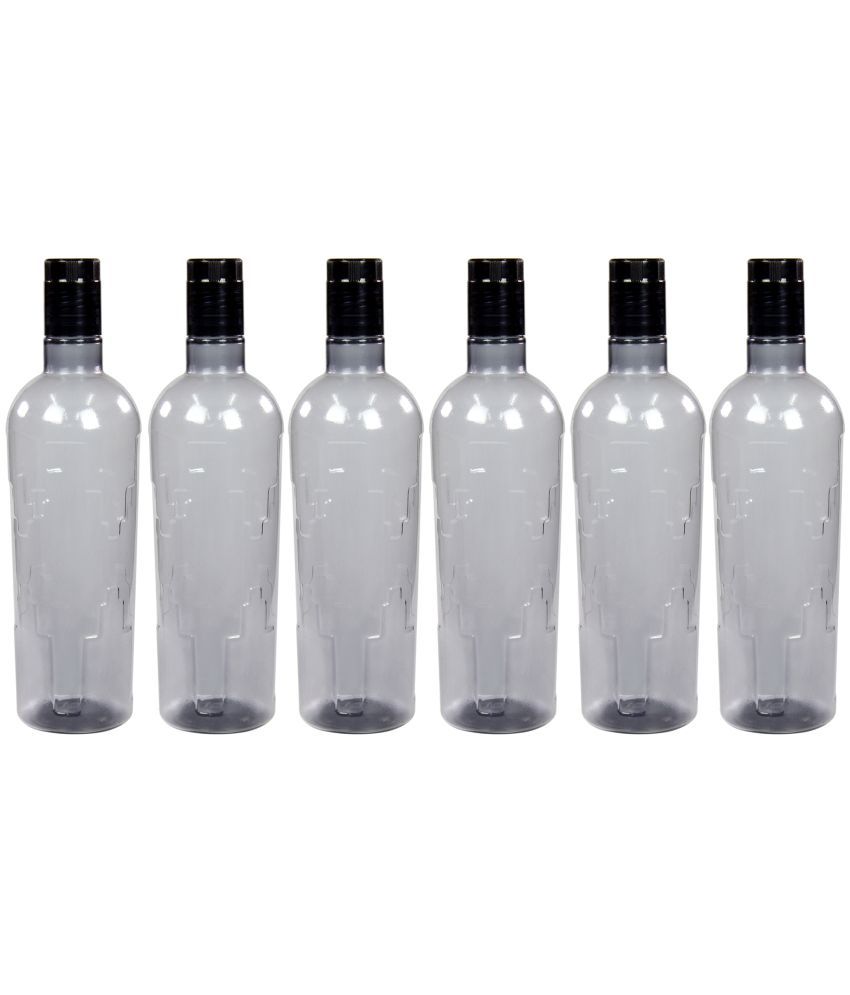     			PearlPet Grey Plastic Water Bottle 1000 mL ( Set of 6 )