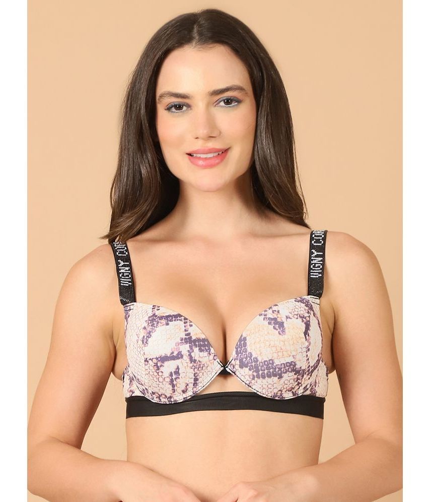     			PrettyCat Multicolor Polyester Lightly Padded Women's Push Up Bra ( Pack of 1 )