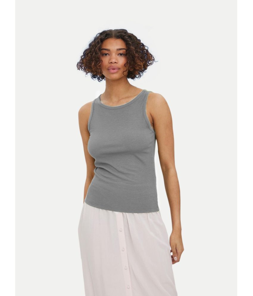     			Radprix Cotton Blended Tanks - Grey Single