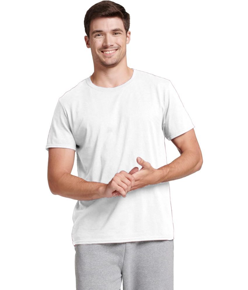     			Stylcozy Cotton Regular Fit Solid Half Sleeves Men's T-Shirt - White ( Pack of 1 )