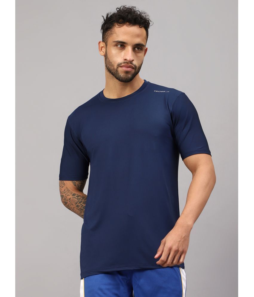     			Vector X Navy Polyester Regular Fit Men's Sports T-Shirt ( Pack of 1 )