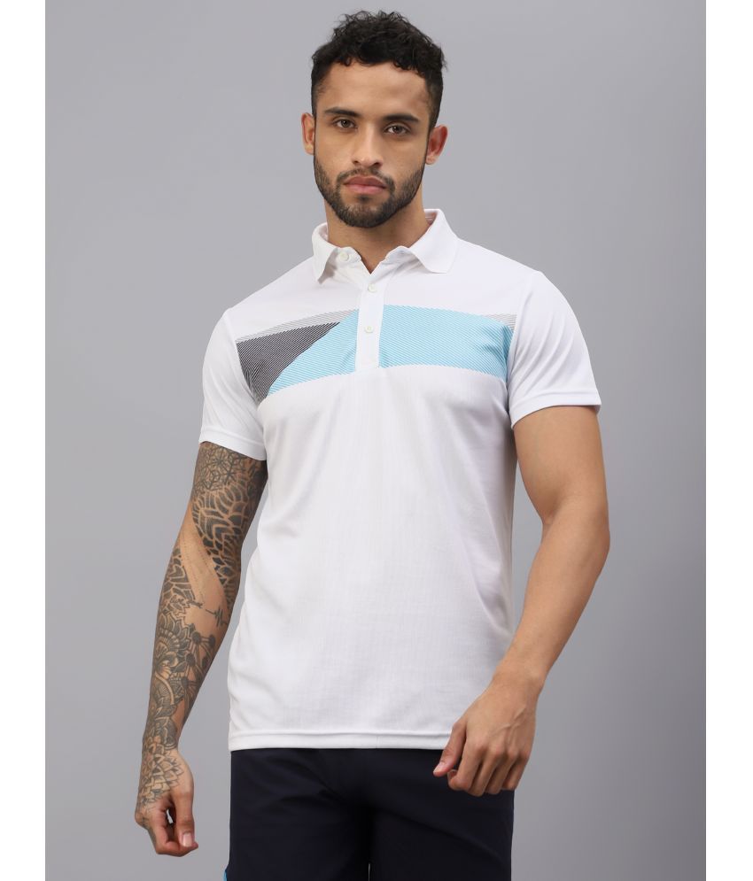     			Vector X White Polyester Regular Fit Men's Sports Polo T-Shirt ( Pack of 1 )