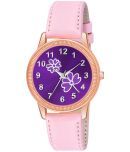 KIARVI GALLERY Pink Leather Analog Womens Watch