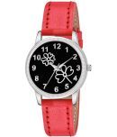 KIARVI GALLERY Red Leather Analog Womens Watch