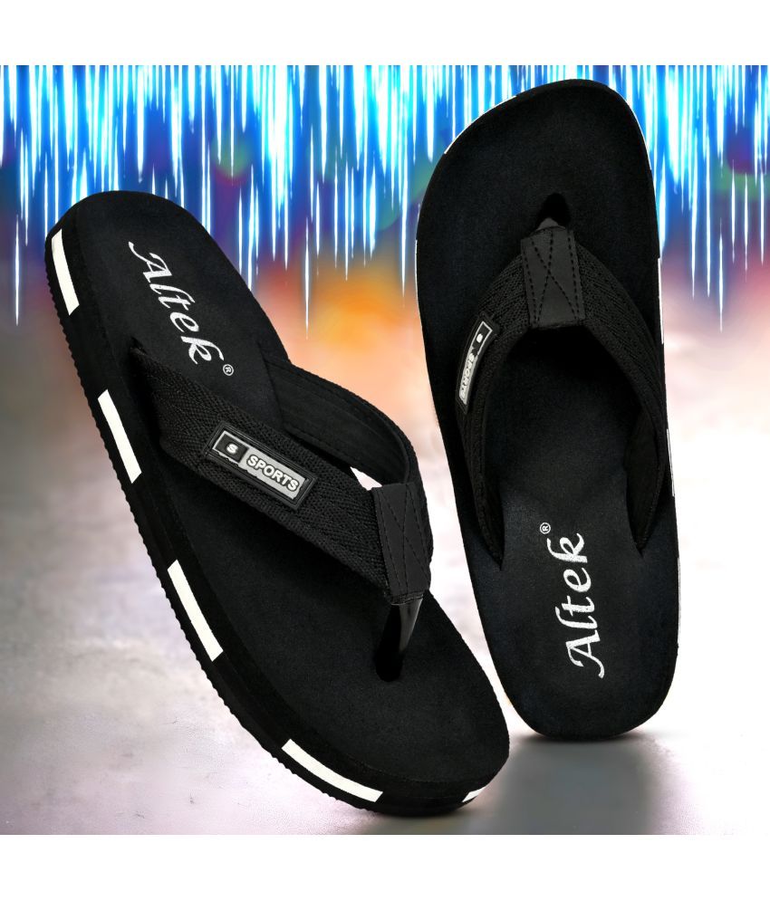     			Altek Black Men's Massage Flip Flop