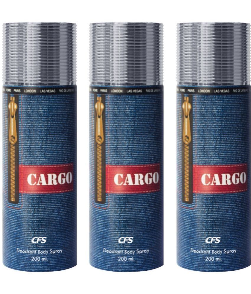     			CFS  Cargo Blue Body Spray for Unisex 600 ml ( Pack of 3 )