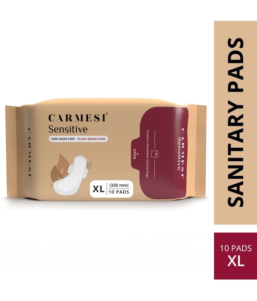     			Carmesi Sensitive Sanitary Pads - 10 Pads (XL) - 100% Rash-Free by Gynecologist