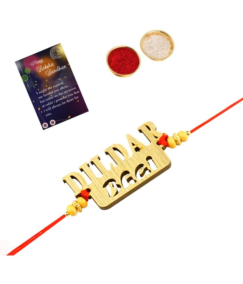     			Classic DesigneR Look "DILDAR BHAI " Rakhi For Bhaiya/Brother/Bhai With Roli Chawal And 1 Greeting Card