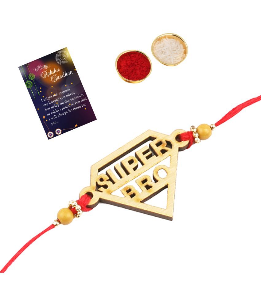     			Fashion Charm Bhaiya Rakhi " SUPER HERO" Designer Pendent For Bhaiya/Brother/Bhai With Roli Chawal And 1 Greeting Card