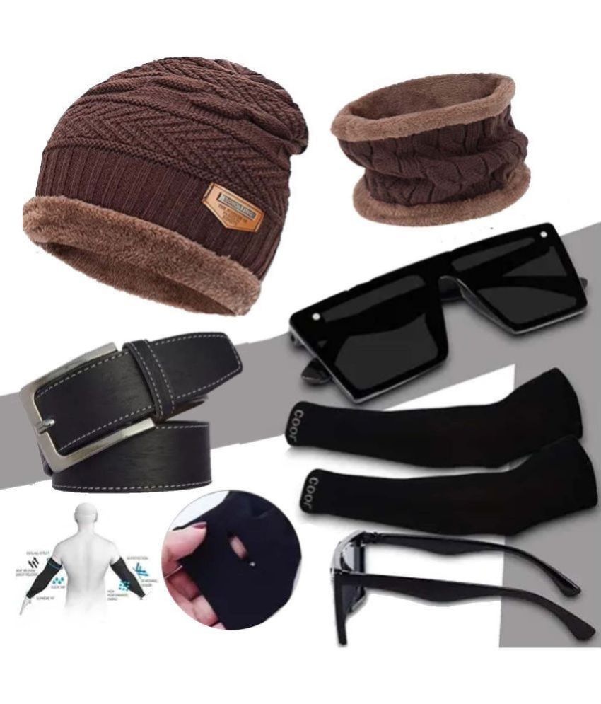     			Hills Boro Brown Woollen Men's Cap ( Pack of 4 )