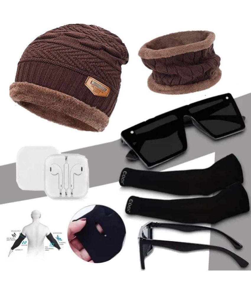     			Hills Boro Brown Woollen Men's Cap ( Pack of 4 )