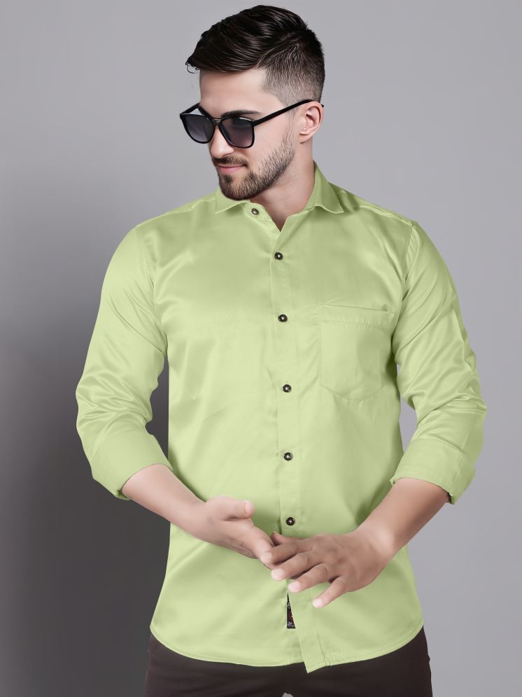     			JB JUST BLACK Polyester Slim Fit Solids Full Sleeves Men's Casual Shirt - Green ( Pack of 1 )