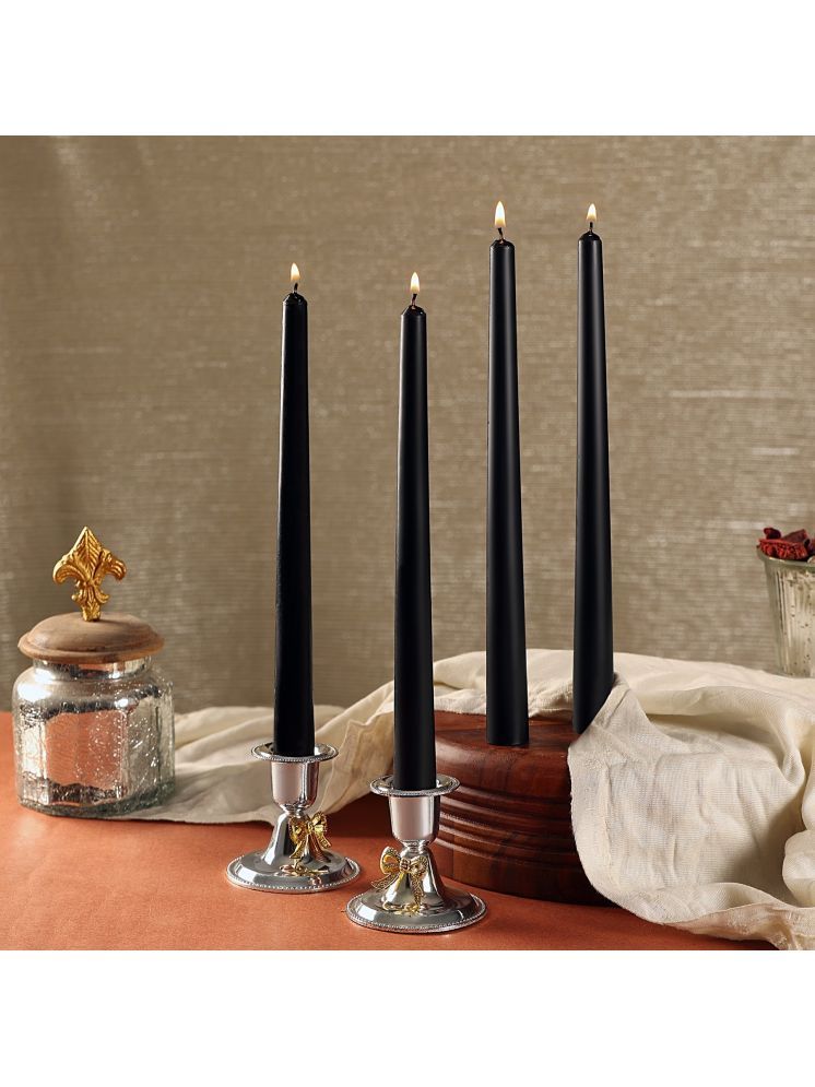     			Parkash Candles Black Unscented Pillar Candle 25.4 cm ( Pack of 4 )