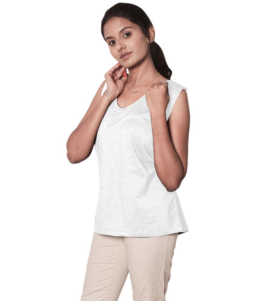     			Radprix Cotton Camisoles - White Single