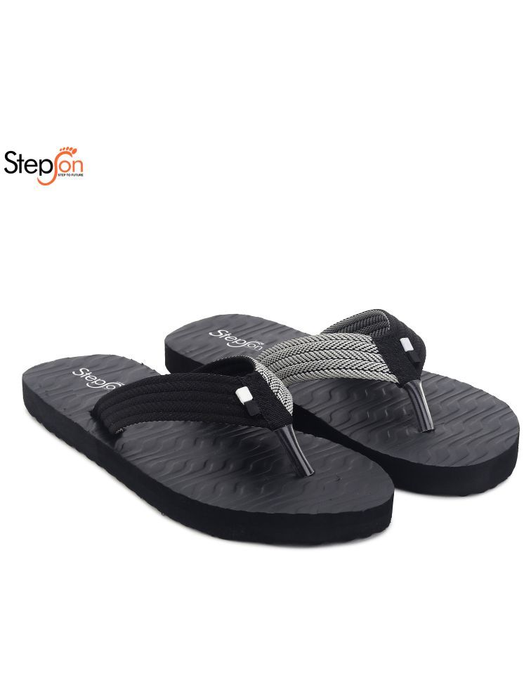     			Stepson Black Men's Thong Flip Flop