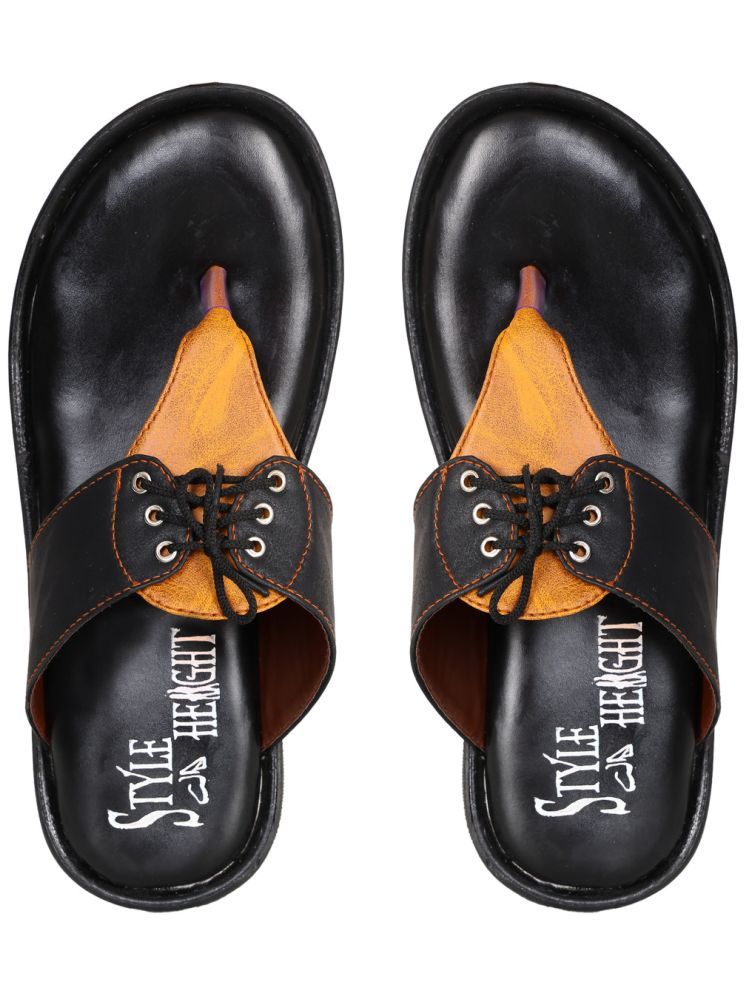     			Style Height Black Men's Leather Slipper