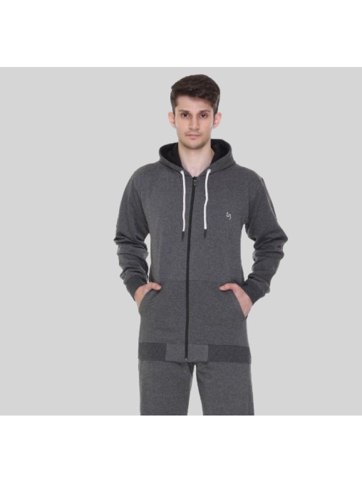     			LEEBONEE Fleece Hooded Men's Sweatshirt - Charcoal ( Pack of 1 )