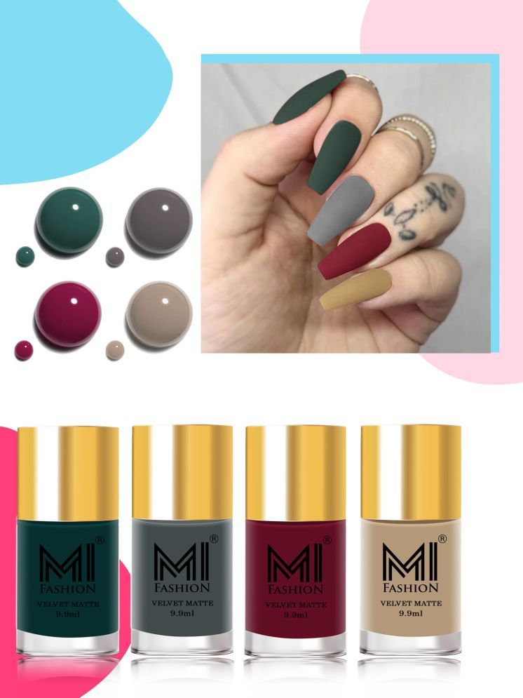     			MI FASHION Multi Matte Nail Polish 10 ( Pack of 4 )