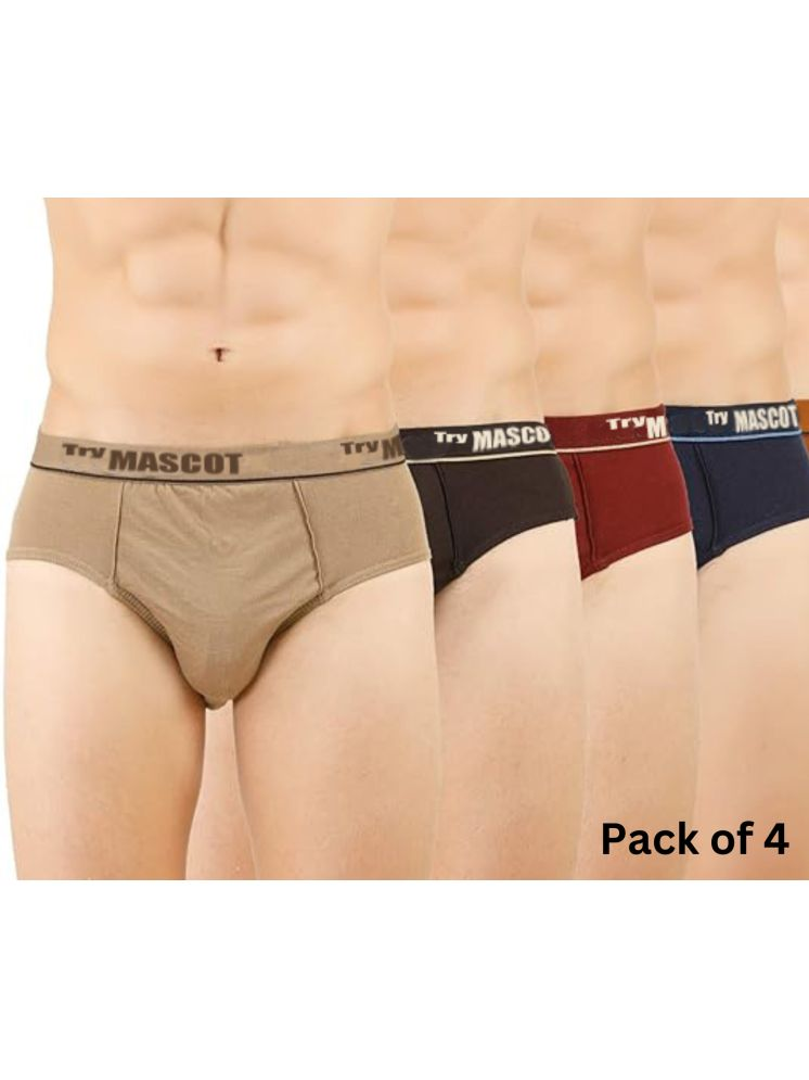     			Pack of 4 Mascot Cotton Men's Briefs ( Multicolor ) Underwear Outer Belt