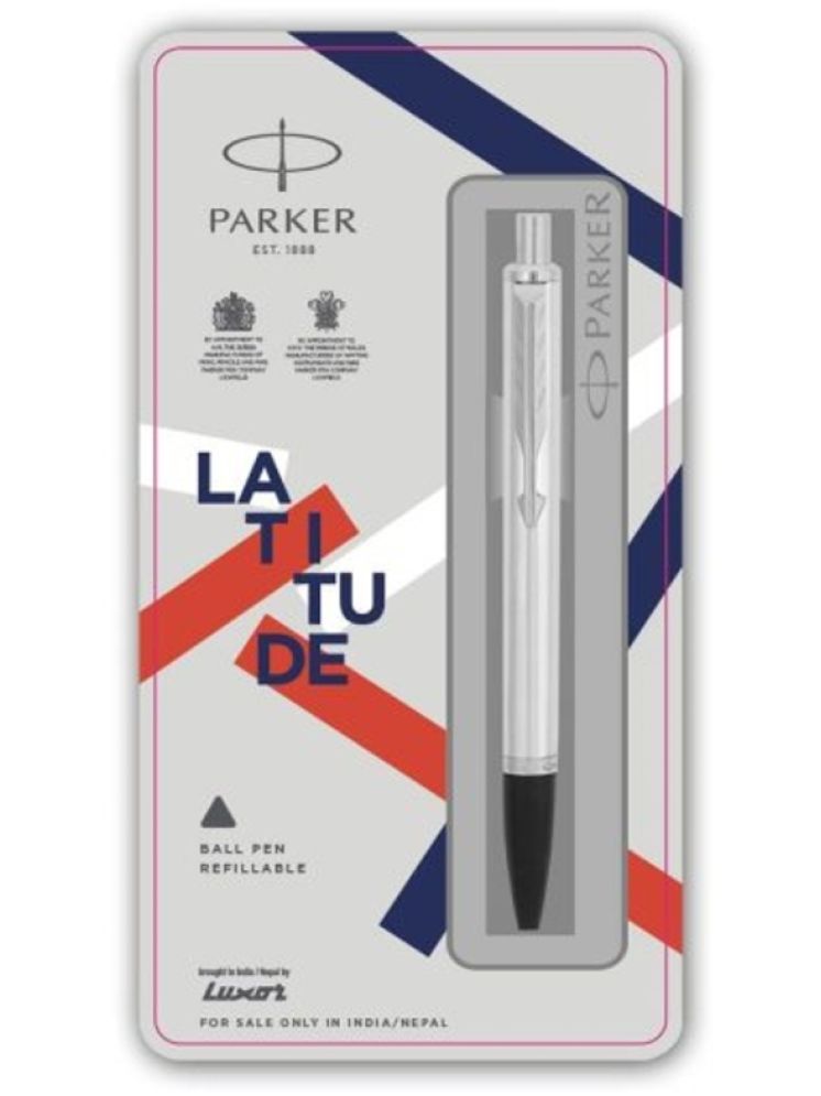     			Parker Latitude Shiny Chrome Ct Ball Pen (Pack of 2)